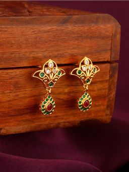 GIVA - Sterling Silver Golden Vintage Pear Drop Earrings for women and Girls