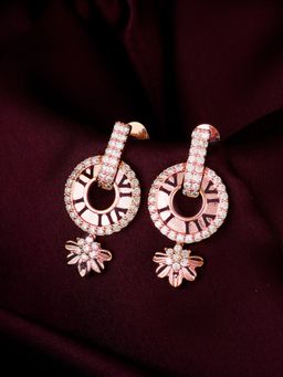 GIVA - Sterling Silver Rose Gold Flower Dangler Earrings for Women and Girls