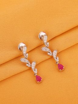 GIVA - Sterling Silver Ruby Detail Earrings for Women and Girls