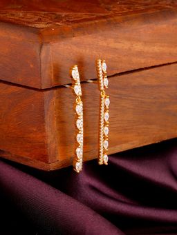 GIVA - Sterling Silver Golden Zircon Straight Earrings for Women and Girls