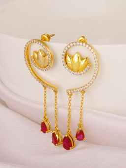 GIVA - Sterling Silver Golden Dangling Beauty Earrings for Women and Girls