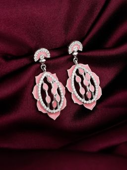 GIVA - Sterling Silver Pink Lotus Bloom Earrings for Women and Girls