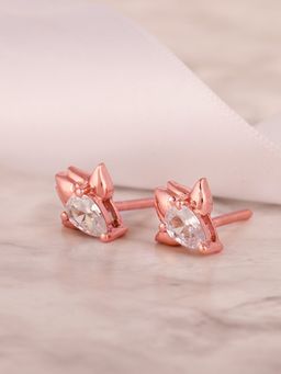 GIVA - Sterling Silver Rose Gold Lotus Love Earrings for Women and Girls