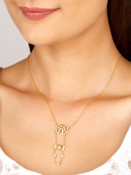 GIVA - Sterling Silver Golden Layered Mandala Necklace for Women and Girls