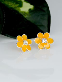 GIVA - Sterling Silver Yellow Floral Bliss Earrings for Womens and Girls