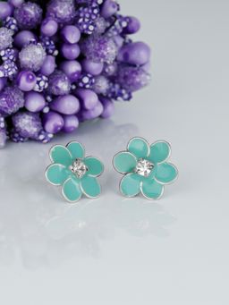GIVA - Sterling Silver Blue Floral Bliss Earrings for Womens and Girls
