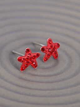 GIVA - Sterling Silver Red Blinking Star Stud Earrings for Womens and Girls