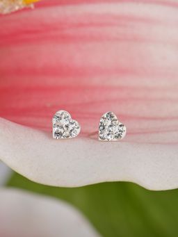 GIVA - Sterling Silver White Color Love Symbol Stud Earring for Womens and Girls