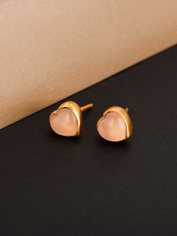 GIVA - Sterling Silver Golden Moonstone Heart Earrings for Womens and Girls