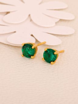 GIVA - Sterling Silver Golden Green Stud Earrings for Womens and Girls