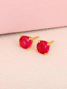 GIVA - Sterling Silver Golden Red Rose Stud Earrings for Womens and Girls