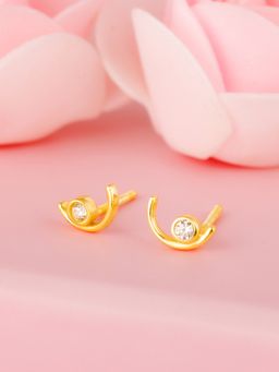 GIVA - Sterling Silver Golden Glow Boat Earrings for Womens and Girls