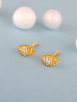 GIVA - Sterling Silver Golden Studded Eyes Earrings for Womens and Girls