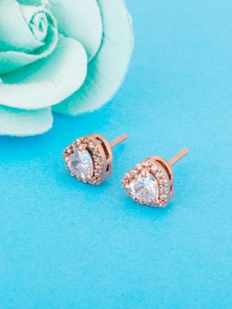 GIVA - Sterling Silver Rose Gold Double Heart Earrings for Womens and Girls