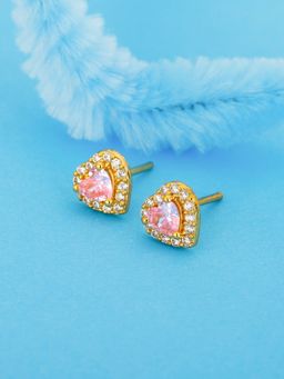 GIVA - Sterling Silver Golden Double Heart Earrings for Womens and Girls