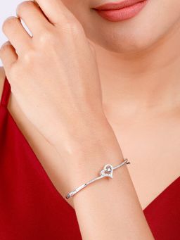 GIVA - Sterling Silver Heart in Love Bangle Bracelet for Womens and Girls