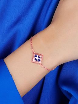 GIVA - Sterling Silver Rose Gold Royal Badge Bracelet for Womens and Girls