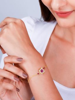 GIVA - Sterling Silver Golden Palace Love Story Bracelet for Womens and Girls