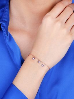 GIVA - Sterling Silver Rose Gold Mughal Architecture Bracelet for Womens and Girls