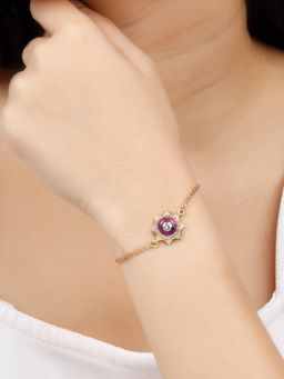 GIVA - Sterling Silver Golden British Royal Bracelet for Womens and Girls