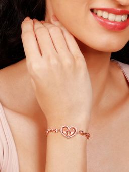 GIVA - Sterling Silver Rose Gold Love Affair Bracelet for Womens and Girls