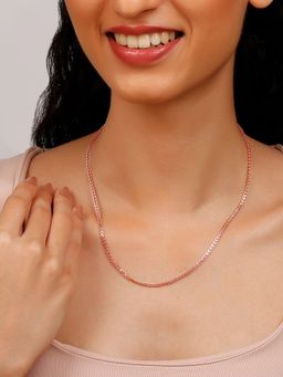 GIVA - Sterling Silver Rose Gold Twisted Link Chain for Womens and Girls