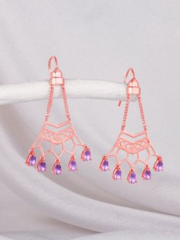 GIVA - Sterling Silver Rose Gold Monument of Love Earrings for Womens and Girls