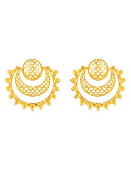 GIVA - Sterling Silver Golden Layered Chandbali Earrings for Womens and Girls