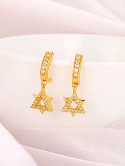 GIVA - Sterling Silver Golden Superstar Earrings for Womens and Girls