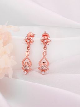 GIVA - Sterling Silver Rose Gold Floral Bell Earrings for Womens and Girls