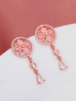GIVA - Sterling Silver Rose Gold Mughal Architecture Earrings for Womens and Girls