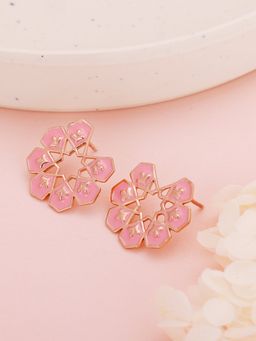 GIVA - Sterling Silver Rose Gold Mughal Monument Stud Earring for Womens and Girls