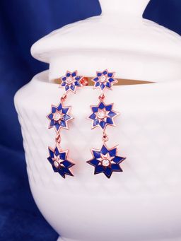 GIVA - Sterling Silver Rose Gold Mughal Architecture Earrings for Womens and Girls