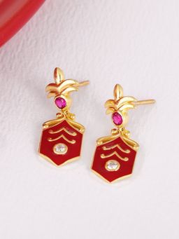 GIVA - Sterling Silver Golden Royal Dangling Earrings for Womens and Girls