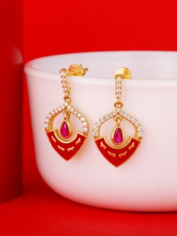 GIVA - Sterling Silver Golden Flower Decor Earrings for Womens and Girls