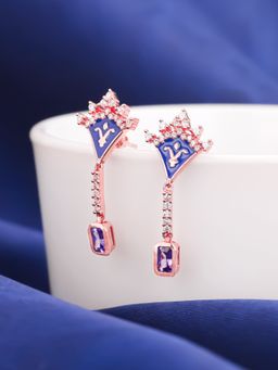 GIVA - Sterling Silver Rose Gold Queen Victoria's Coronet Earrings for Womens and Girls