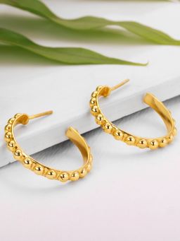 GIVA - Sterling silver Golden Beaded Hoop Earrings for Womens and Girls
