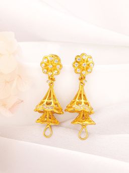 GIVA - Sterling Silver Golden Enchanting Jhumki for Womens and Girls