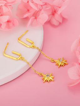GIVA - Sterling Silver Golden Sparkling Star Dangling Earrings for Womens and Girls