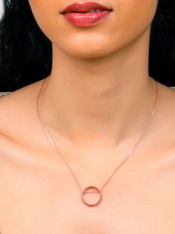 GIVA - Sterling Silver Rose Gold Circle Necklace for Womens and Girls