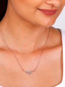 GIVA - Sterling Silver Rose Gold Flying Hearts Necklace for Womens and Girls