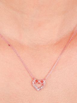 GIVA - Sterling Silver Rose Gold Infinite Love in Heart Necklace for Womens and Girls