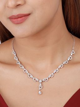 GIVA - Sterling Silver Sparkling Love Story Necklace for Womens and Girls