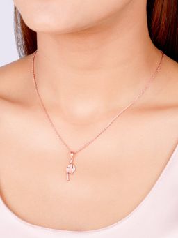 GIVA - Sterling Silver Rose Gold Saturn Necklace for Womens and Girls