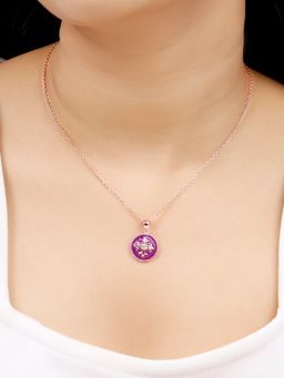 GIVA - Sterling Silver Rose Gold St. Peter's Church Art Pendant with Link Chain for Womens and Girls