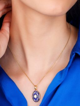 GIVA - Sterling Silver Golden St. Peter's Sky Pendant with Link Chain for Womens and Girls