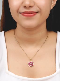 GIVA - Sterling Silver Golden Taj of Love Pendant with Link Chain for Womens and Girls