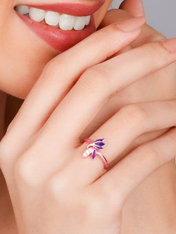 GIVA - Sterling Silver Rose Gold Crocus Love Ring for Womens and Girls