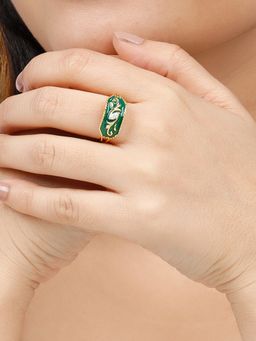 GIVA - Sterling Silver Golden St. Peter's Church Floral Ring for Womens and Girls