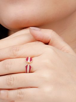 GIVA - Sterling Silver Golden St. Peter's Church Motif Ring for Womens and Girls